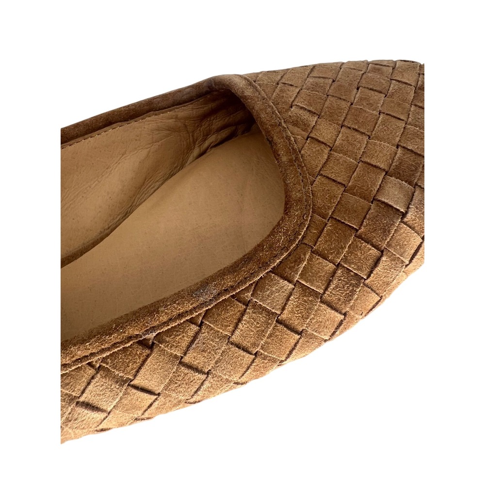 Madewell Greta Ballet Flat Mule Warm Hickory Woven Suede Leather Shoes Size 8 - Picture 12 of 14